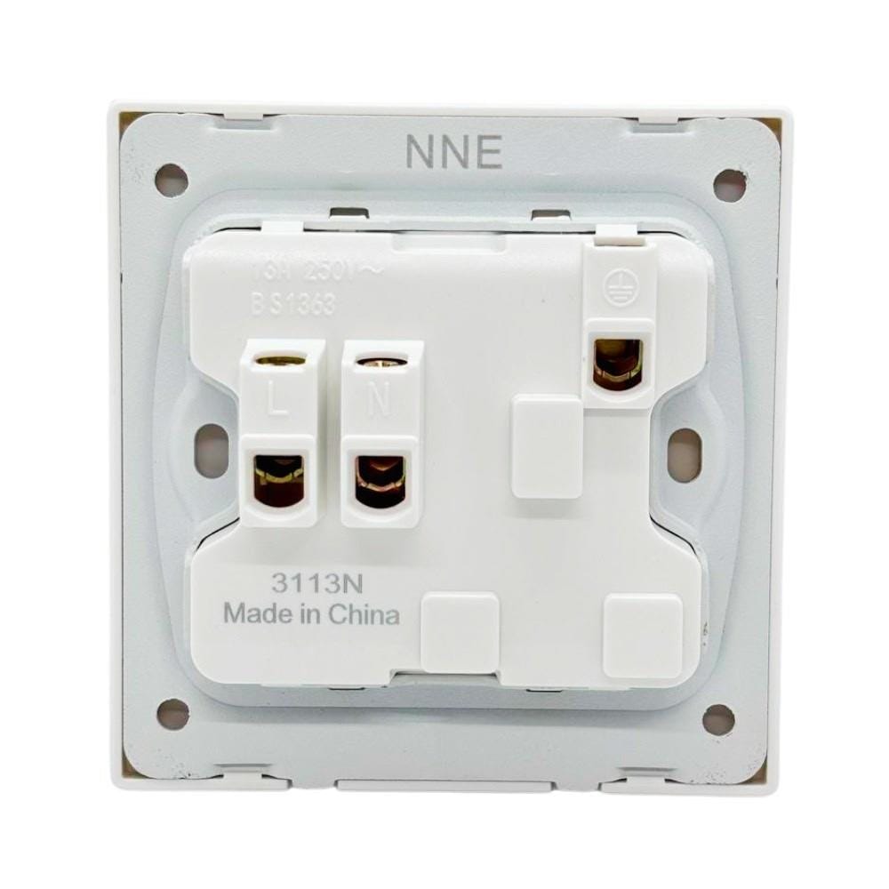 13A 250V 1 GANG SWITCH SOCKET WITH NEON 3113N WHITE NNE