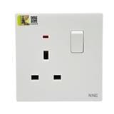 13A 250V 1 GANG SWITCH SOCKET WITH NEON 3113N WHITE NNE