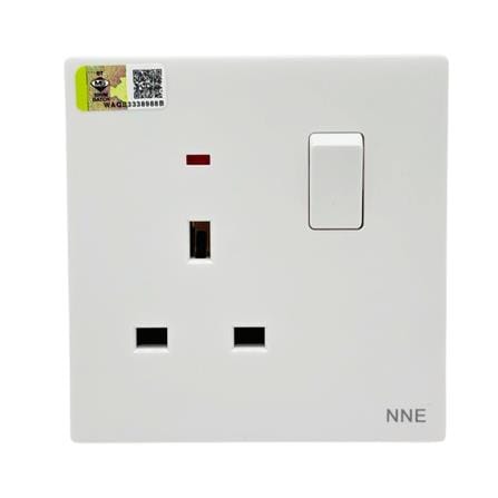 13A 250V 1 GANG SWITCH SOCKET WITH NEON 3113N WHITE NNE