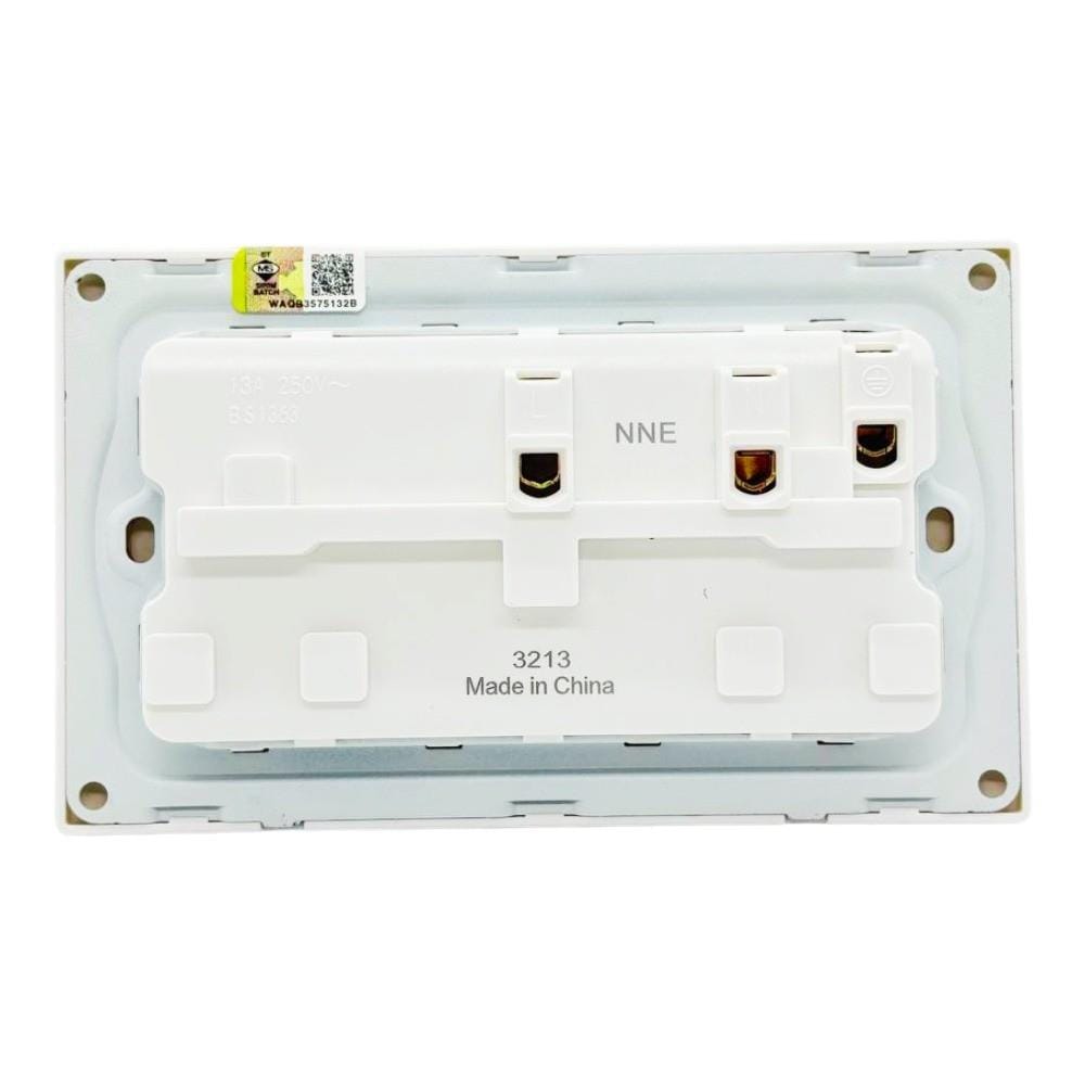 13A 250V 2 GANG SWITCH SOCKET 3213 WHITE NNE
