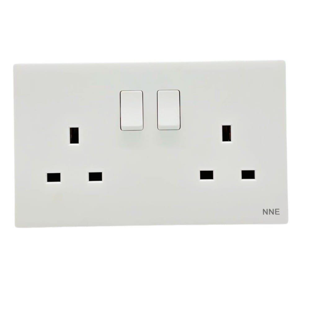 13A 250V 2 GANG SWITCH SOCKET 3213 WHITE NNE