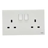 13A 250V 2 GANG SWITCH SOCKET 3213 WHITE NNE