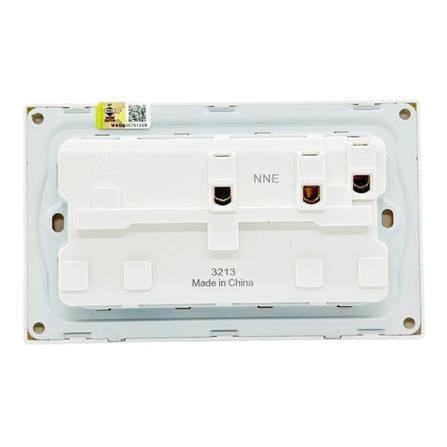 13A 250V 2 GANG SWITCH SOCKET 3213 WHITE NNE