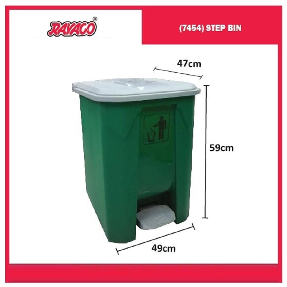 RAYACO STEP-ON DUSTBIN PEDAL 45L SILVER 7454
