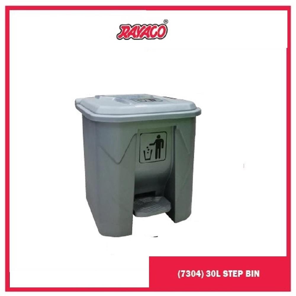 RAYACO STEP-ON DUSTBIN PEDAL 30L SILVER 7304