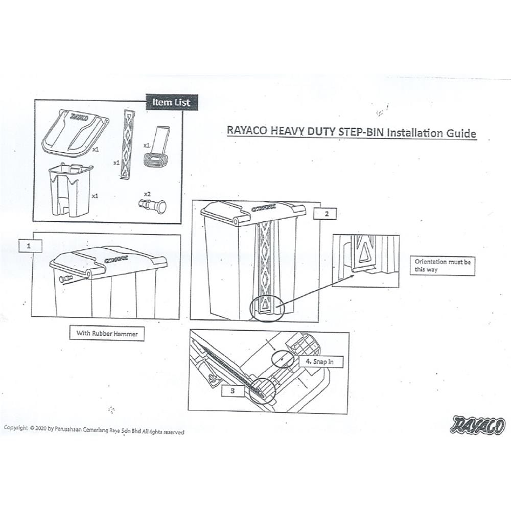 RAYACO STEP-ON DUSTBIN PEDAL 30L SILVER 7304