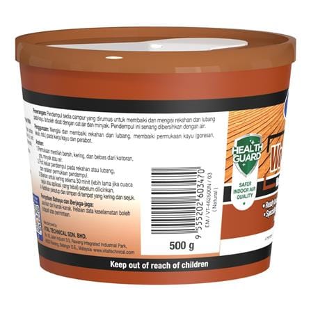 V-TECH WOOD FILLER (500GM) BROWN VT-462B-500