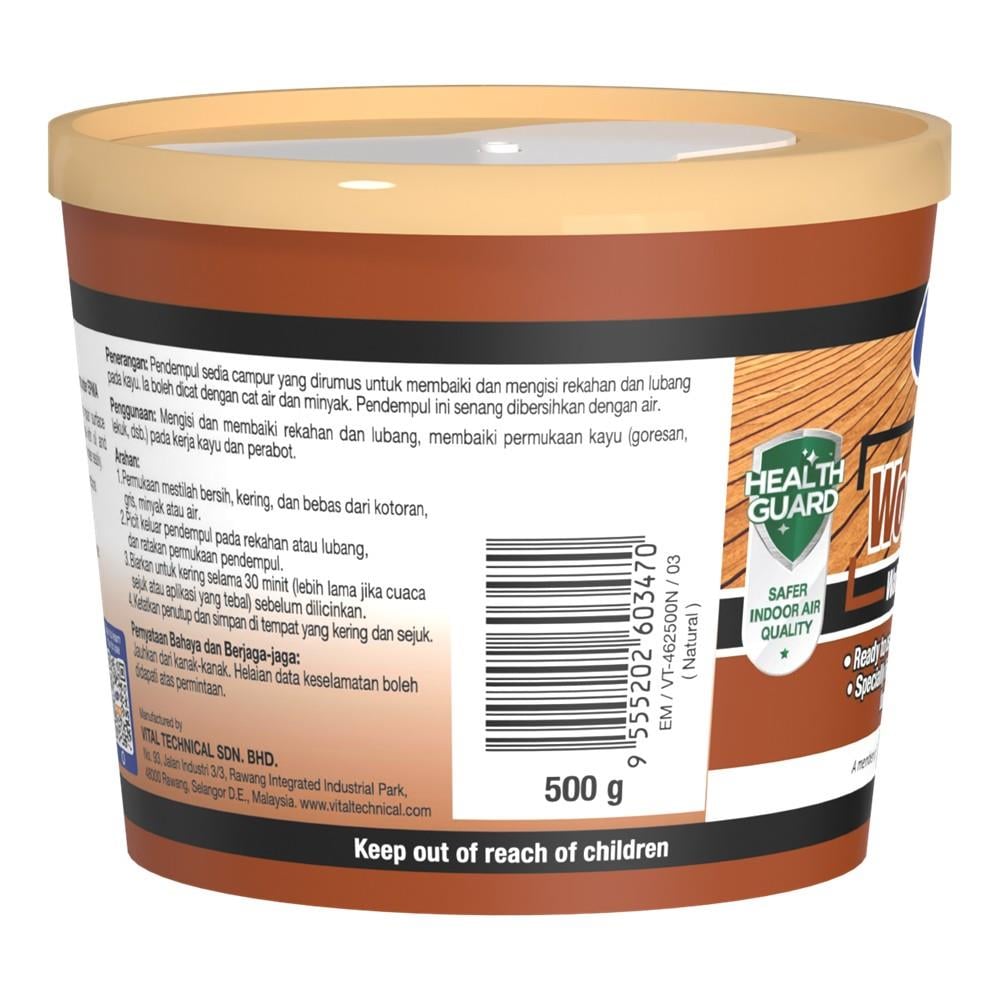 V-TECH WOOD FILLER (500GM) NATURAL VT-462N-500