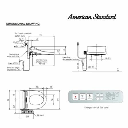 AMERICAN STANDARD PRISTINE E-BIDET CEAS7SL1-0100510M0