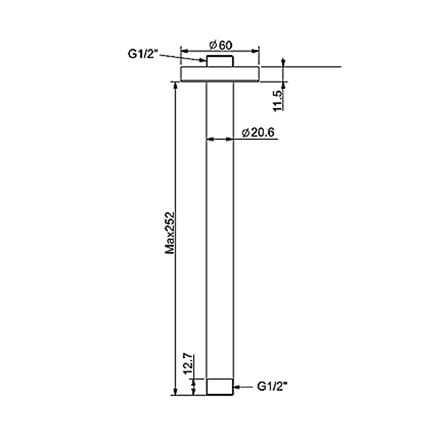 AMERICAN STANDARD CEILING SHOWER ARM FFAS9908-000GL0BF0 COOL SUNRISE