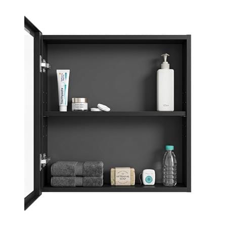 MOYA MIRROR CABINET HPR MB6060PR BLACK 60X60CM