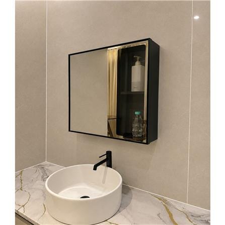 MOYA MIRROR CABINET HPR MB6060PR BLACK 60X60CM