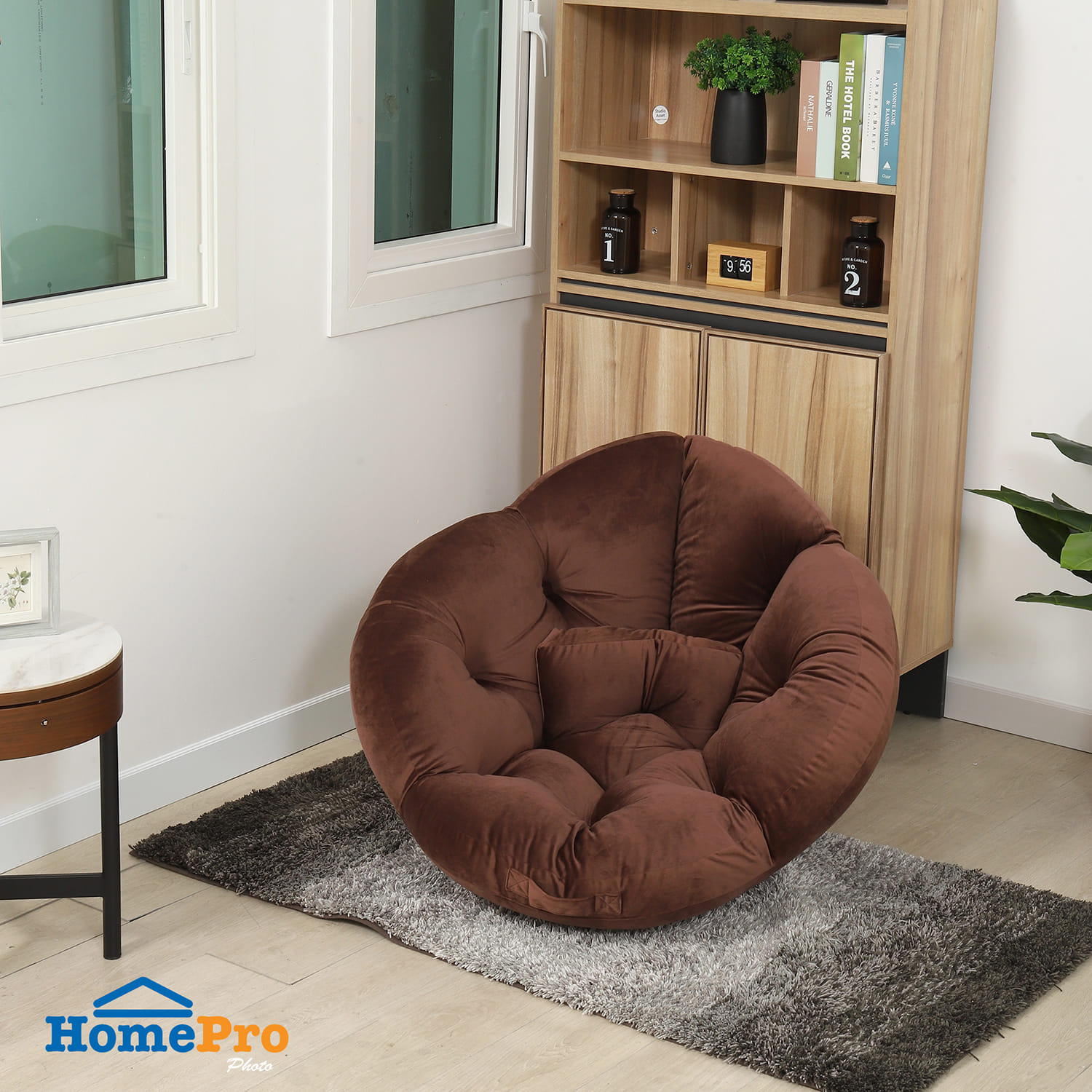 HOME LIVING STYLE CHAIRPAD FLOWER 34X43INCH BROWN