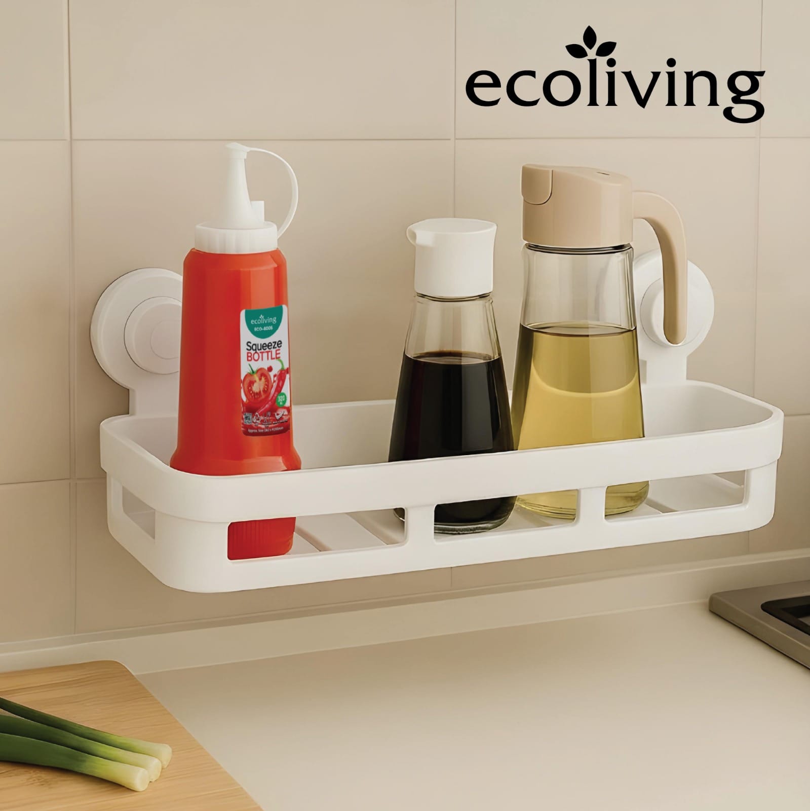 ECO LIVING ADHESIVE WALL MOUNTED RECT.RACK  ECO-56