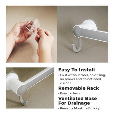 ECO LIVING ADHESIVE WALL MOUNTED TOWEL BAR  ECO-58