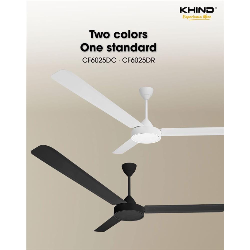 KHIND CEILING FAN CF6025DR METAL BLADE 3-BLADE 60-INCH WHITE