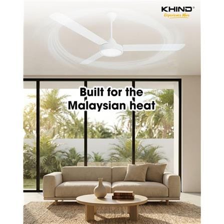 KHIND CEILING FAN CF6025DR METAL BLADE 3-BLADE 60-INCH WHITE