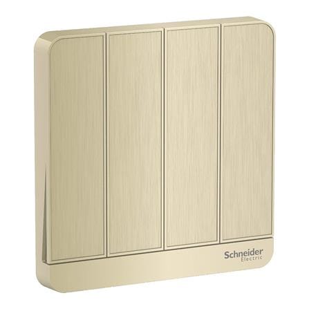 AVATARON 16AX 250V 4 GANG 1 WAY SWITCH E8334L1_GH_G11 GOLD HAIRLINE