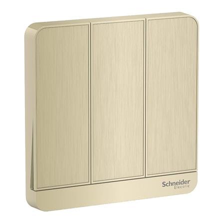 AVATARON 16AX 250V 3 GANG 1 WAY SWITCH E8333L1_GH_G11 GOLD HAIRLINE