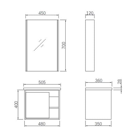 AKRON COUNTER WASHBASIN 6-IN-1 50CM B06-3 PINE WOOD