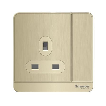 AVATARON 13A 250V 1 GANG SWITCH SOCKET E8315_GH_G11 GOLD HAIRLINE