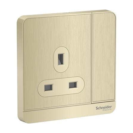 AVATARON 13A 250V 1 GANG SWITCH SOCKET E8315_GH_G11 GOLD HAIRLINE