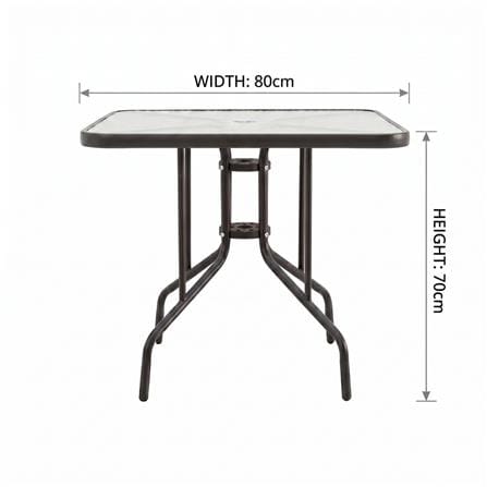 SPRING MARINA SQUARE PATIO TABLE 80X80X70CM