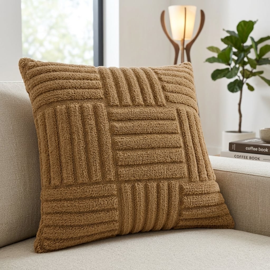 HOME LIVING STYLE CUSHION HARU 18X18INCH KHAKI