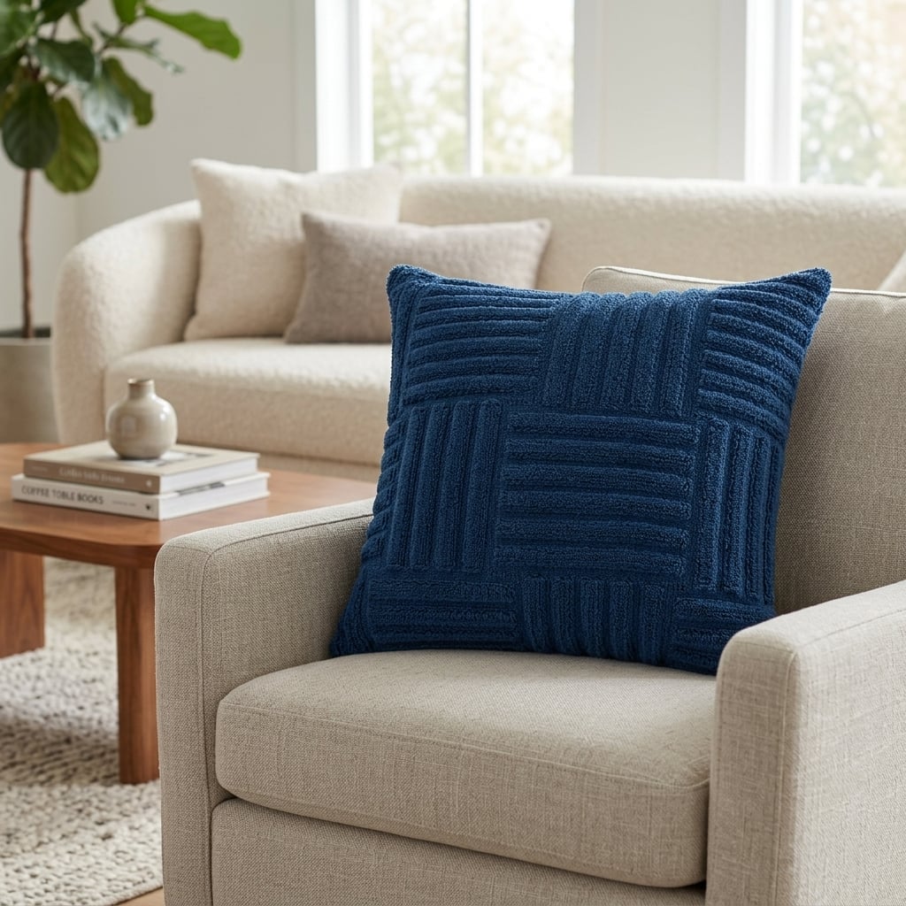 HOME LIVING STYLE CUSHION HARU 18X18INCH BLUE