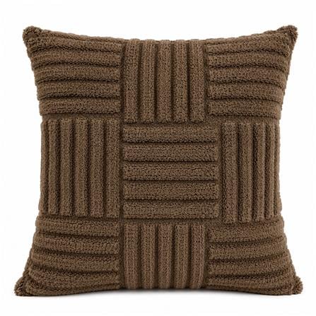 HOME LIVING STYLE CUSHION HARU 18X18INCH BROWN