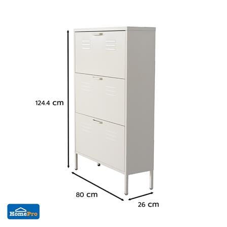3-TIER SHOE CABINET FURDINI NOVA 80CM WHITE
