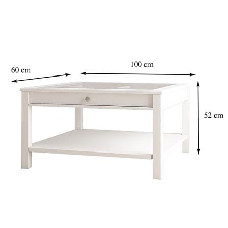 GLASS COFFEE TABLE FURDINI HELENA 100CM WHITE