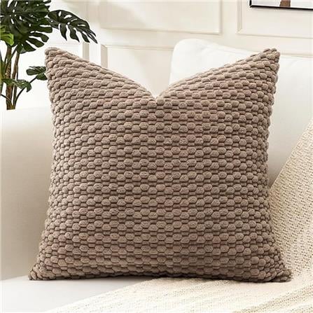 HOME LIVING STYLE CUSHION HANNA 18X18INCH LIGHT BROWN
