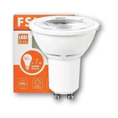 LED GU10 7W 3000K WARM WHITE FSL