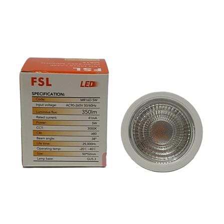 LED GU5.3 DC12V 5W 3000K WARM WHITE FSL