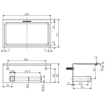 AMERICAN STANDARD CONCEPT SQUARE SINGLE TISSUE HOLDER FFAS0498-908440BF0 MATTE BLACK