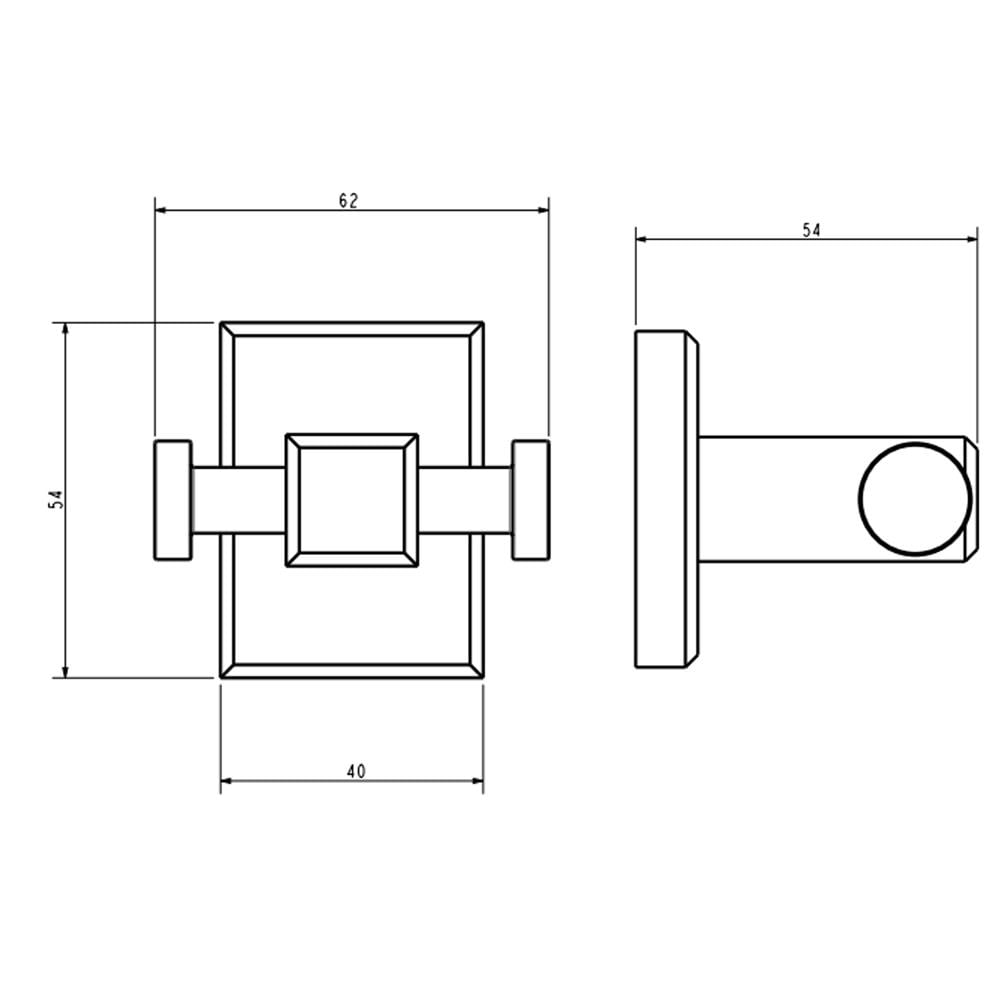AMERICAN STANDARD CONCEPT SQUARE ROBE HOOK FFAS0481-908A00BF0 HARD GRAPHITE