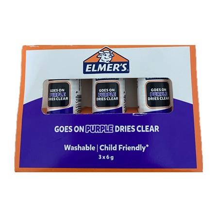 ELMER'S DISAPPEAR PURPLE GLUE STICK 6G BL3