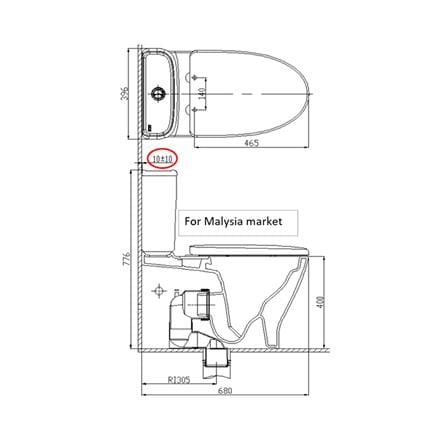 AMERICAN STANDARD LOVEN CLOSE COUPLED RI305 105816SH00 S-TRAP 305MM