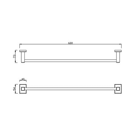 AMERICAN STANDARD CONCEPT SQUARE TOWEL BAR FFAS0493-908AL0BF0 BRUSHED HARD GRAPHITE