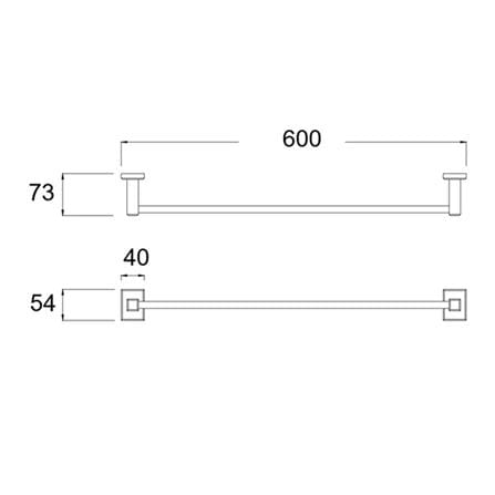 AMERICAN STANDARD CONCEPT SQUARE TOWEL BAR FFAS0493-908500BC0 CHROME
