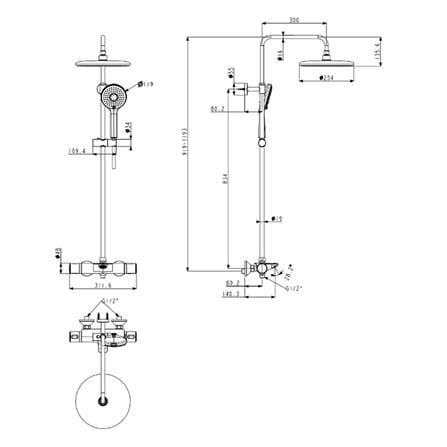AMERICAN STANDARD LOVEN THM RAINSHOWER SYSTEM FFAS1M13-601500BF0