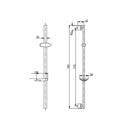 AMERICAN STANDARD MOONSHADOW 300 SLIDE BAR FFAS9094-000500BC0