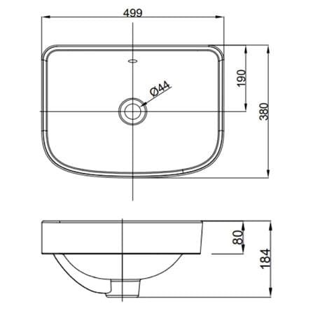 AMERICAN STANDARD LOVEN VESSEL WASHBASIN 1016332080 50CM
