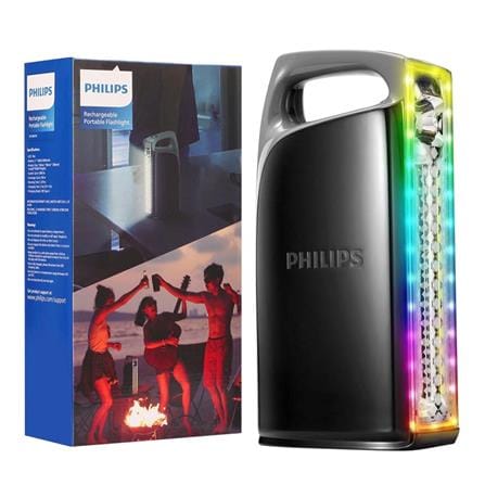 PHILIPS ABS MULTI-FUNCTION RGB RECHARGEABLE FLASHLIGHT 1000LM 100m RANGE 4000MAH