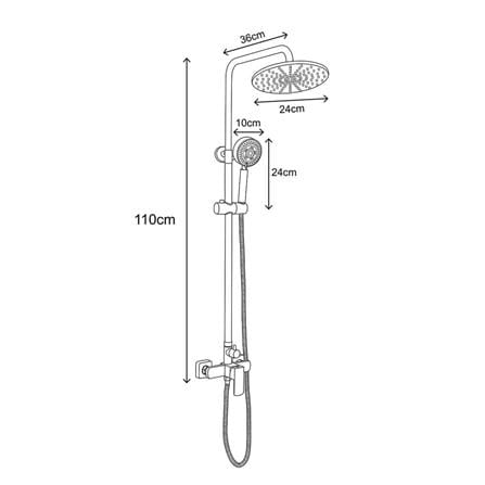 RASLAND SHOWER COLUMN MIXER SET RA F621-BLACK