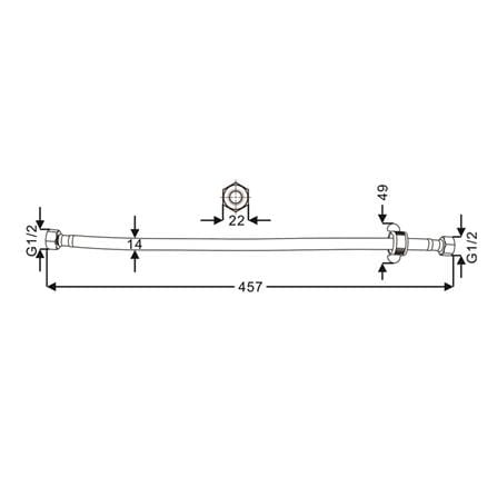 MOYA WATER INLET HOSE MY PET-1888 18IN GREY