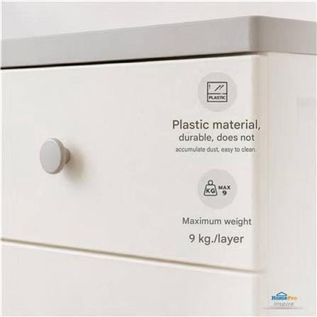 4 TIER DRAWER MINA 57.6X40X93.3CM WHITE/GREY