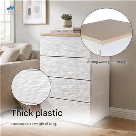 4 TIER DRAWER 56.5X43X81CM MOKU WHITE