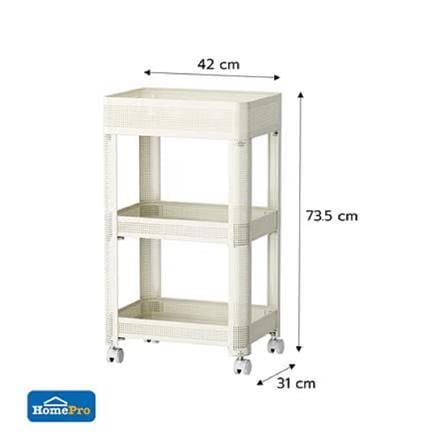 3 TIER TROLLEY COZI 42x31x73.5CM WHITE